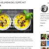 Sommerliche Kurkuma-Blumenkohl-Suppe mit Garnelen und Kürbiskernöl GGA-Topping